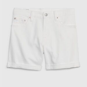 NWT New Gap Girlfriend Mid Rise White Denim Shorts | 28 6R
